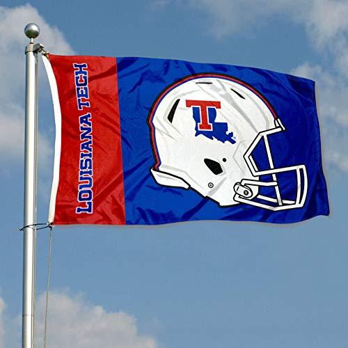 College Flags & Banners Co. Louisiana Tech Bulldogs Football Helmet Flag - 757 Sports Collectibles