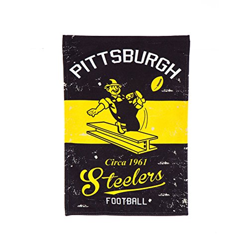 Team Sports America Pittsburgh Steelers NFL Vintage Linen House Flag - 28”W x 44”H Indoor Outdoor Double Sided Decor Flag for Football Fans - 757 Sports Collectibles