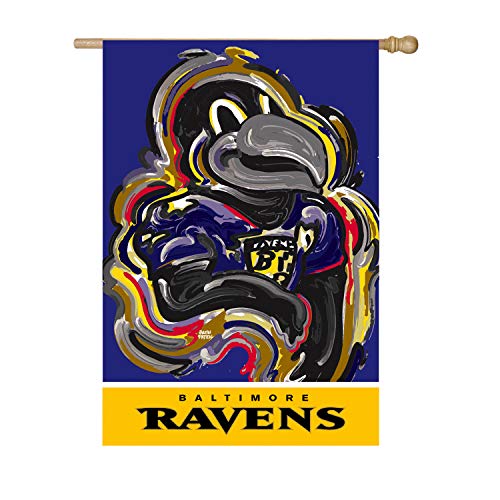 Team Sports America Baltimore Ravens, Embossed Suede Indoor Outdoor Flag Justin Patten - 757 Sports Collectibles