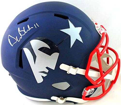 Drew Bledsoe Autographed New England Patriots F/S AMP Speed Helmet - Beckett Auth Silver - 757 Sports Collectibles
