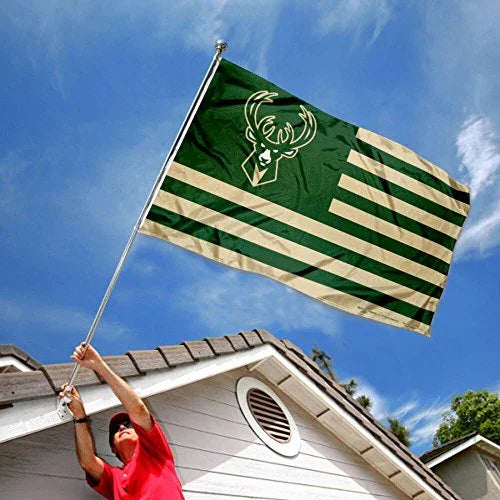 WinCraft Milwaukee Bucks Americana Stripes Nation 3x5 Flag - 757 Sports Collectibles