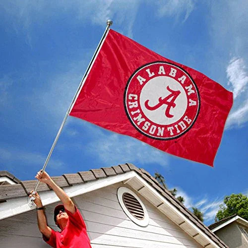 College Flags & Banners Co. Alabama Crimson Tide Embroidered and Stitched Nylon Flag - 757 Sports Collectibles