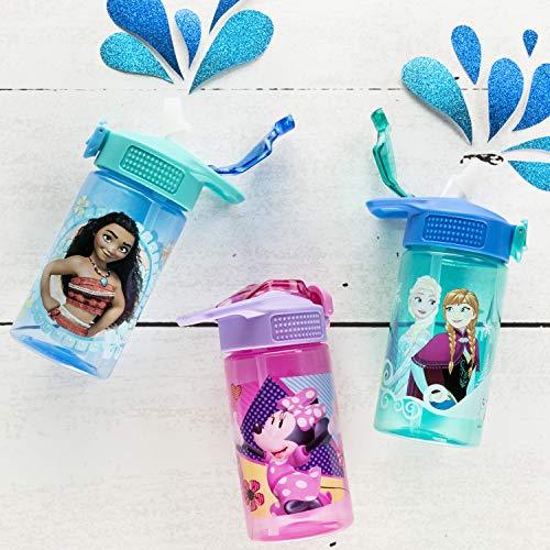 Zak Designs Disney Frozen 2 Kids Spout Cover and Built-in Carrying Loop Made of Plastic, Leak-Proof Water Bottle Design, 16oz, Elsa & Anna - 757 Sports Collectibles