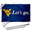 West Virginia Mountaineers Lets Go Flag with Pole and Bracket Kit - 757 Sports Collectibles
