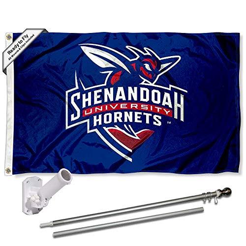 College Flags & Banners Co. Shenandoah Hornets Flag and Pole Bracket Mount Bundle - 757 Sports Collectibles