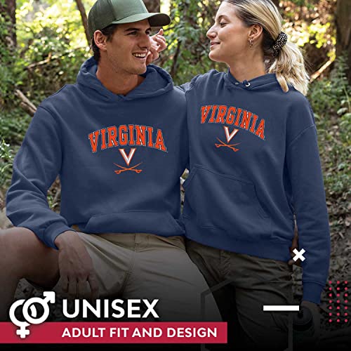Campus Colors Adult Arch & Logo Soft Style Gameday Hooded Sweatshirt (Virginia Cavaliers - Blue, X-Large) - 757 Sports Collectibles