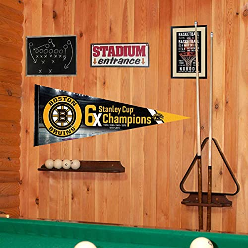 WinCraft Boston Bruins 6 Time Cup Champions Pennant Banner Flag - 757 Sports Collectibles