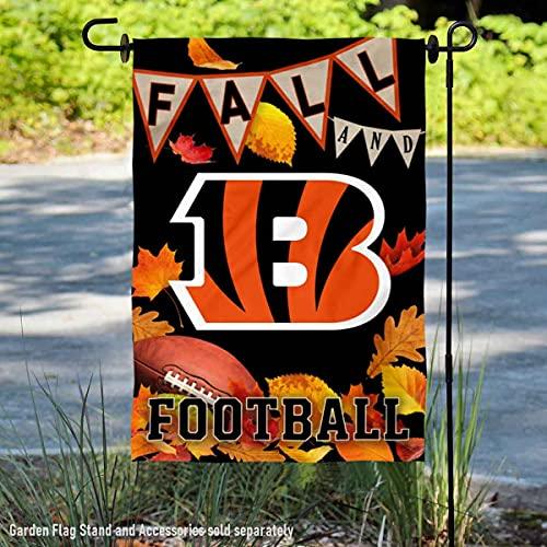 Cincinnati Bengals Fall Leaves Decorative Football Garden Flag Double Sided Banner - 757 Sports Collectibles