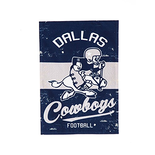 Team Sports America Dallas Cowboys NFL Vintage Linen Garden Flag - 12.5" W x 18" H Outdoor Double Sided Décor Sign for Football Fans - 757 Sports Collectibles