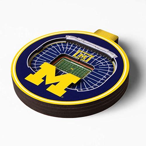 NCAA Michigan Wolverines 3D Stadium View Ornament, Team Colors, Large - 757 Sports Collectibles