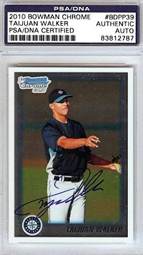 TAIJUAN WALKER AUTOGRAPHED 2010 BOWMAN CHROME ROOKIE CARD #BDPP39 SEATTLE MARINERS PSA/DNA STOCK #93948