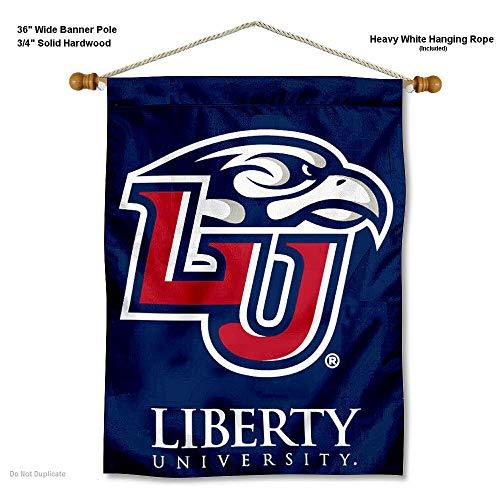 Liberty Flames Banner with Hanging Pole - 757 Sports Collectibles