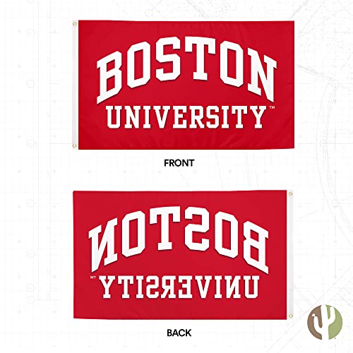 Desert Cactus Boston University Flag Terriers BU Flags Banners 100% Polyester Indoor Outdoor 3x5 (Style 1) - 757 Sports Collectibles