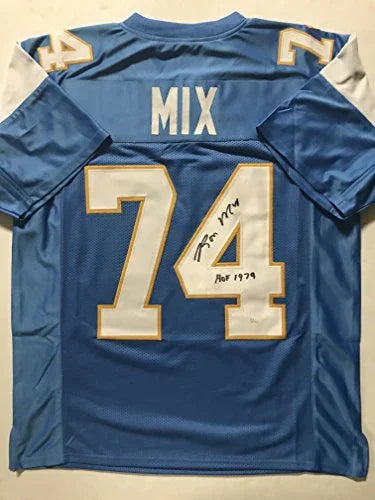 Autographed/Signed Ron Mix"HOF 1979" San Diego Powder Blue Football Jersey JSA COA - 757 Sports Collectibles