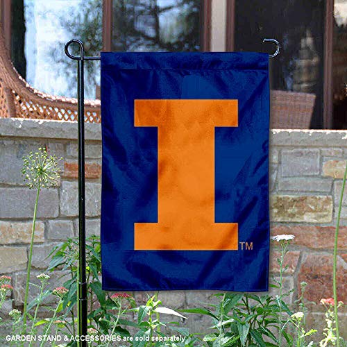 College Flags & Banners Co. Illinois Fighting Illini Blue Garden Flag - 757 Sports Collectibles