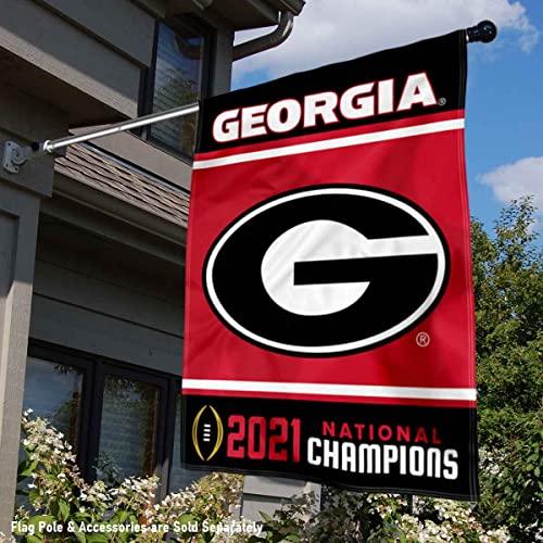 Georgia Bulldogs 2021 College Playoff Champions Double Sided House Flag - 757 Sports Collectibles