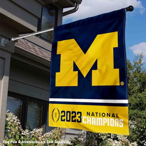 Michigan Team University Wolverines Football National 2023 Champions House Banner Flag - 757 Sports Collectibles