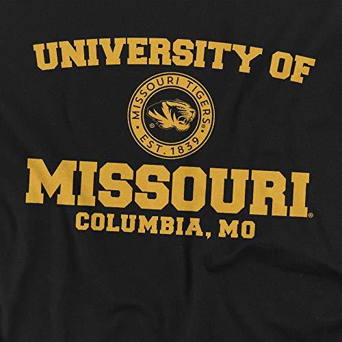 University of Missouri Mizzou Official Circle Logo Unisex Adult T-Shirt, Black, X-Large - 757 Sports Collectibles
