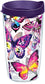 Tervis Butterfly Passion Tumbler with Wrap and Royal Purple Lid 16oz, Clear - 757 Sports Collectibles