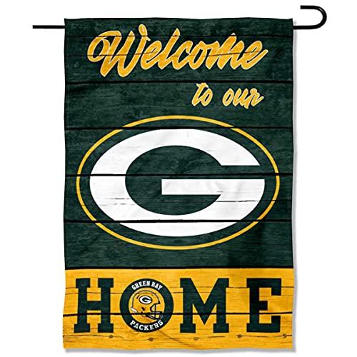 WinCraft Green Bay Packers Welcome Home Decorative Garden Flag Double Sided Banner - 757 Sports Collectibles