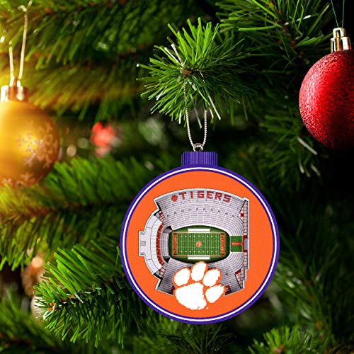 NCAA Clemson Tigers - Memorial 3D Stadium View Ornament, Team Colors, Large - 757 Sports Collectibles