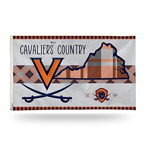 Rico Industries NCAA Virginia Cavaliers This is Cavaliers Country - Plaid 3' x 5' Banner Flag Single Sided - Indoor or Outdoor - Home Décor - 757 Sports Collectibles