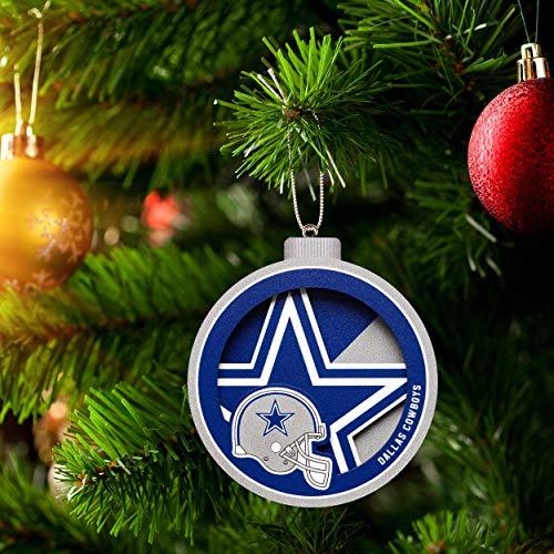 YouTheFan NFL Dallas Cowboys 3D Logo Series Ornament, team colors - 757 Sports Collectibles