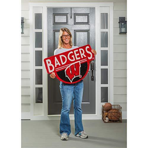 Team Sports America Officially Licensed NCAA Fan Gear University of Wisconsin-Madison, Shaped Coir Door Mat Floor Mat Sports Accessories and Gift for Home Office and Fan Cave - 757 Sports Collectibles