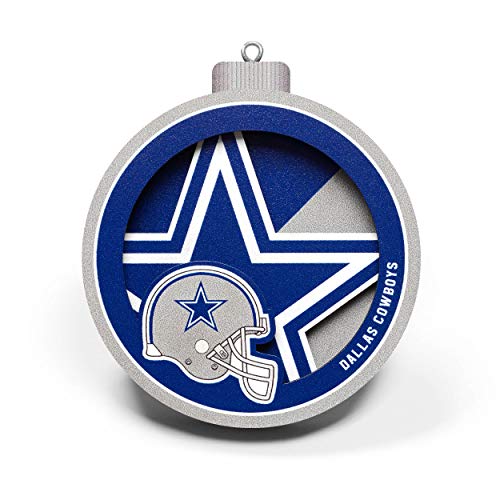 YouTheFan NFL Dallas Cowboys 3D Logo Series Ornament, team colors - 757 Sports Collectibles
