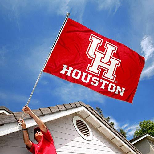 College Flags & Banners Co. Houston Cougars White UH Logo 3x5 Outdoor Banner Flag - 757 Sports Collectibles