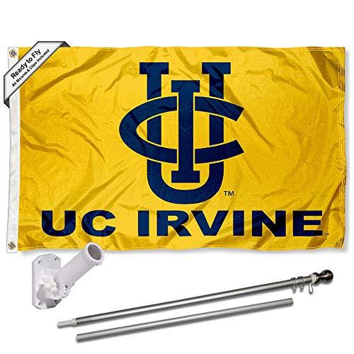 College Flags & Banners Co. UC Irvine Gold Flag and Pole Bracket Mount Bundle - 757 Sports Collectibles