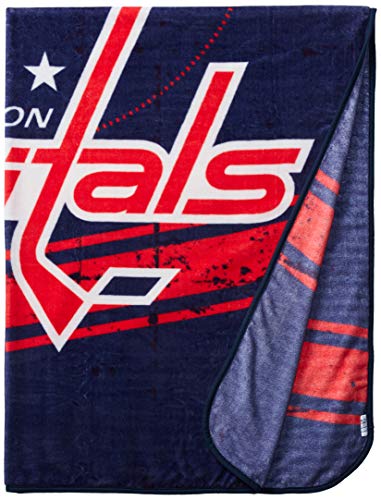 The Northwest Company NHL Washington Capitals "Stamp" Raschel Throw Blanket, 60" x 80" , Red - 757 Sports Collectibles