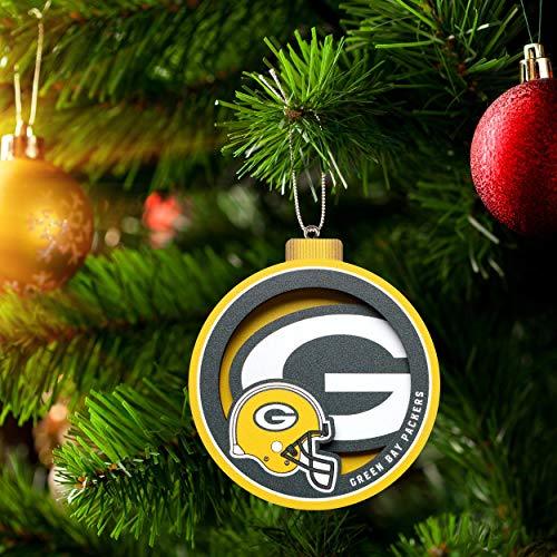 YouTheFan NFL Green Bay Packers 3D Logo Series Ornament, team colors - 757 Sports Collectibles