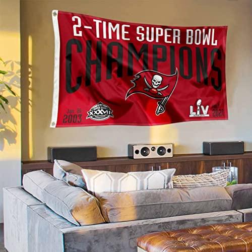 WinCraft Tampa Bay Buccaneers 2 Time Champions 3x5 Flag - 757 Sports Collectibles