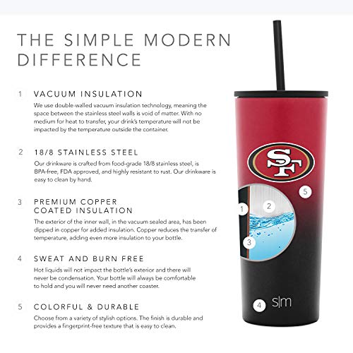 Simple Modern Officially Licensed NFL Los Angeles Chargers Tumbler with  Straw and Flip Lid