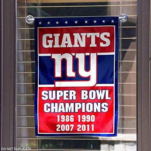 WinCraft New York Giants 4 Time Super Bowl Champions Double Sided Garden Flag - 757 Sports Collectibles