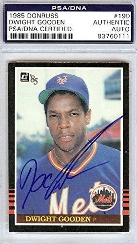 DWIGHT GOODEN AUTOGRAPHED 1985 DONRUSS ROOKIE CARD #190 NEW YORK METS PSA/DNA STOCK #88197