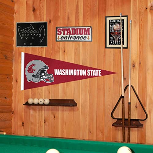 College Flags & Banners Co. Washington State Cougars Football Helmet 12" X 30" Pennant - 757 Sports Collectibles