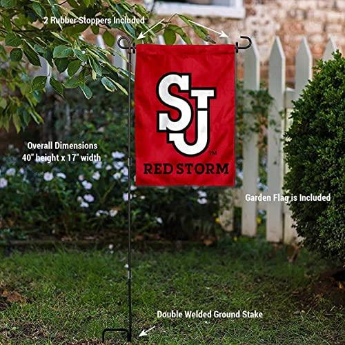 College Flags & Banners Co. St. John's Red Storm Garden Flag and Flag Stand Pole Holder Set - 757 Sports Collectibles