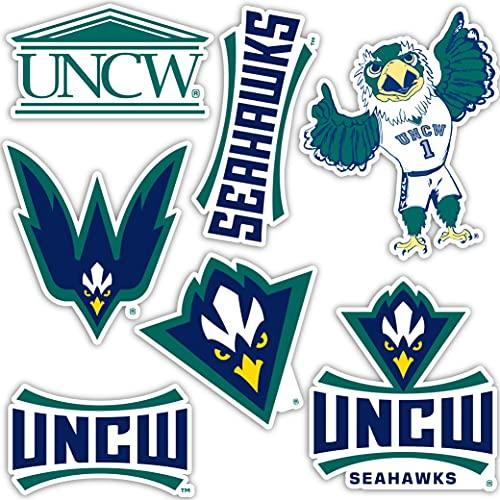 University of North Carolina Wilmington UNCW Seahawks Sticker Vinyl Decal Laptop Water Bottle Car Scrapbook (Type 2 Sheet) - 757 Sports Collectibles