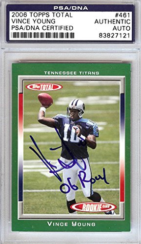 Vince Young Autographed 2006 Topps Total Rookie Card #461 Tennessee Titans "06 ROY" PSA/DNA #83827121