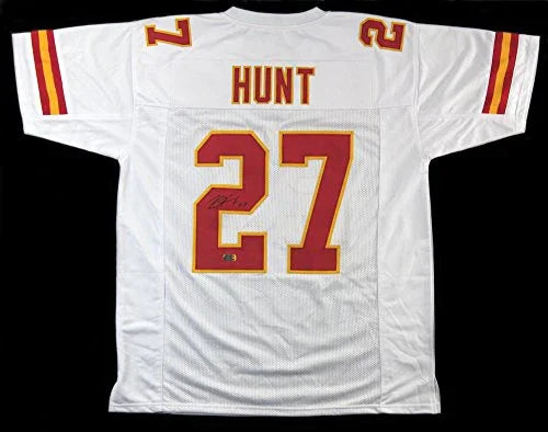 Kareem Hunt Autographed/Signed Kansas City Chiefs Custom White Jersey - 757 Sports Collectibles