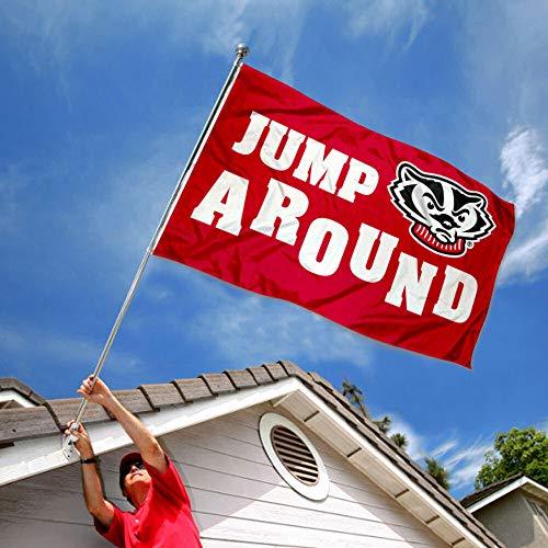 College Flags & Banners Co. Wisconsin Badgers Jump Around Flag - 757 Sports Collectibles