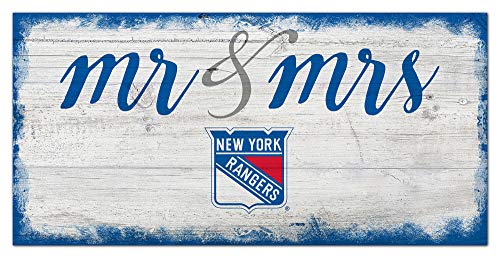 Fan Creations NHL New York Rangers Unisex New York Rangers Script Mr & Mrs Sign, Team Color, 6 x 12 - 757 Sports Collectibles