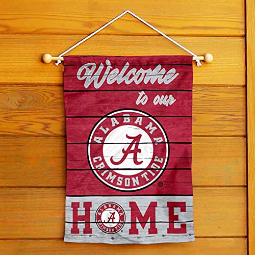 College Flags & Banners Co. Alabama Crimson Tide Welcome to Our Home Double Sided Garden Yard Flag - 757 Sports Collectibles