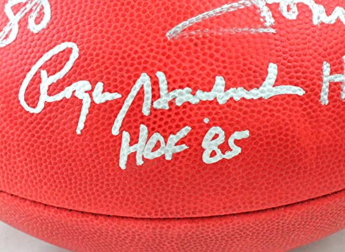 Roger Staubach/Drew Pearson/Tony Dorsett Autographed NFL Authentic Wilson Duke Football W/HOF- JSA W Auth - 757 Sports Collectibles