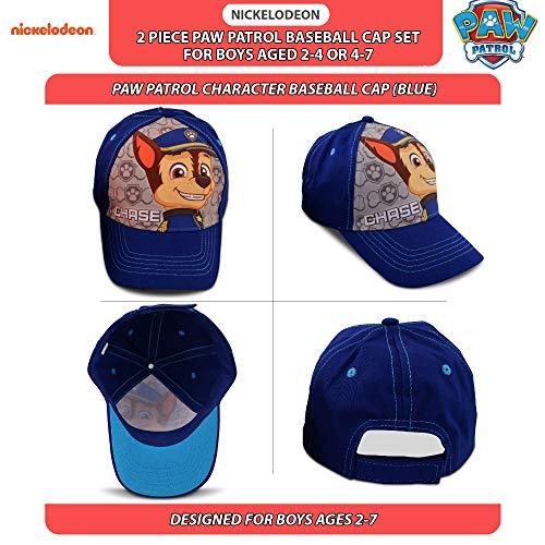 Nickelodeon Boys Paw Patrol Baseball Cap 2 Pack (Ages 2-7), Blue/Red 4-7 - 757 Sports Collectibles