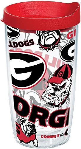 Tervis Made in USA Double Walled University of Georgia UGA Bulldogs Insulated Tumbler Cup Keeps Drinks Cold & Hot, 10oz Wavy - No Lid, All Over - 757 Sports Collectibles