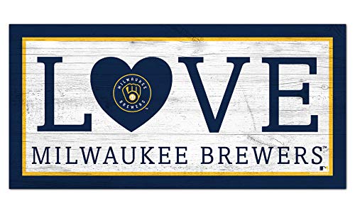 Fan Creations MLB Milwaukee Brewers Unisex Milwaukee Brewers Love Sign, Team Color, 6 x 12 - 757 Sports Collectibles