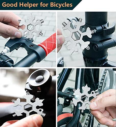 The Latest Snowflake Tool,19-in-1 Snowflake Multi Tool, Incredible Tool, Portable Stainless Steel Keychain Screwdriver Bottle Opener Snowflake Multitool for Outdoor Enthusiast and Men's Gift (Silver) - 757 Sports Collectibles